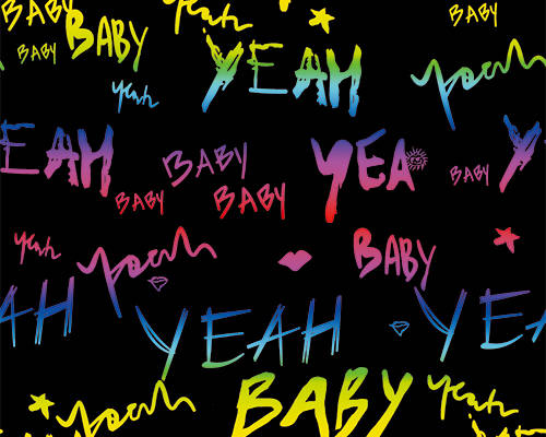 霓虹色字母印花图案服装纺织数码印花花型素材