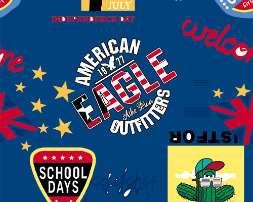 几何涂鸦字母印花图案服装纺织数码印花花型素材