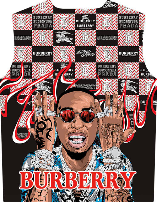 潮牌人物字母火焰印花图案服装裁片T恤卫衣烫图印花花型素材