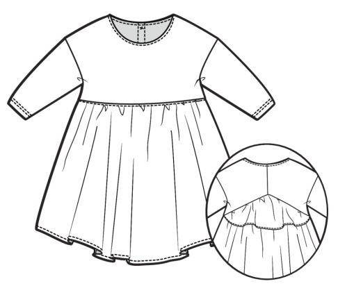 儿童装设计素材儿童连衣裙款式图ai矢量图女童长裙款式