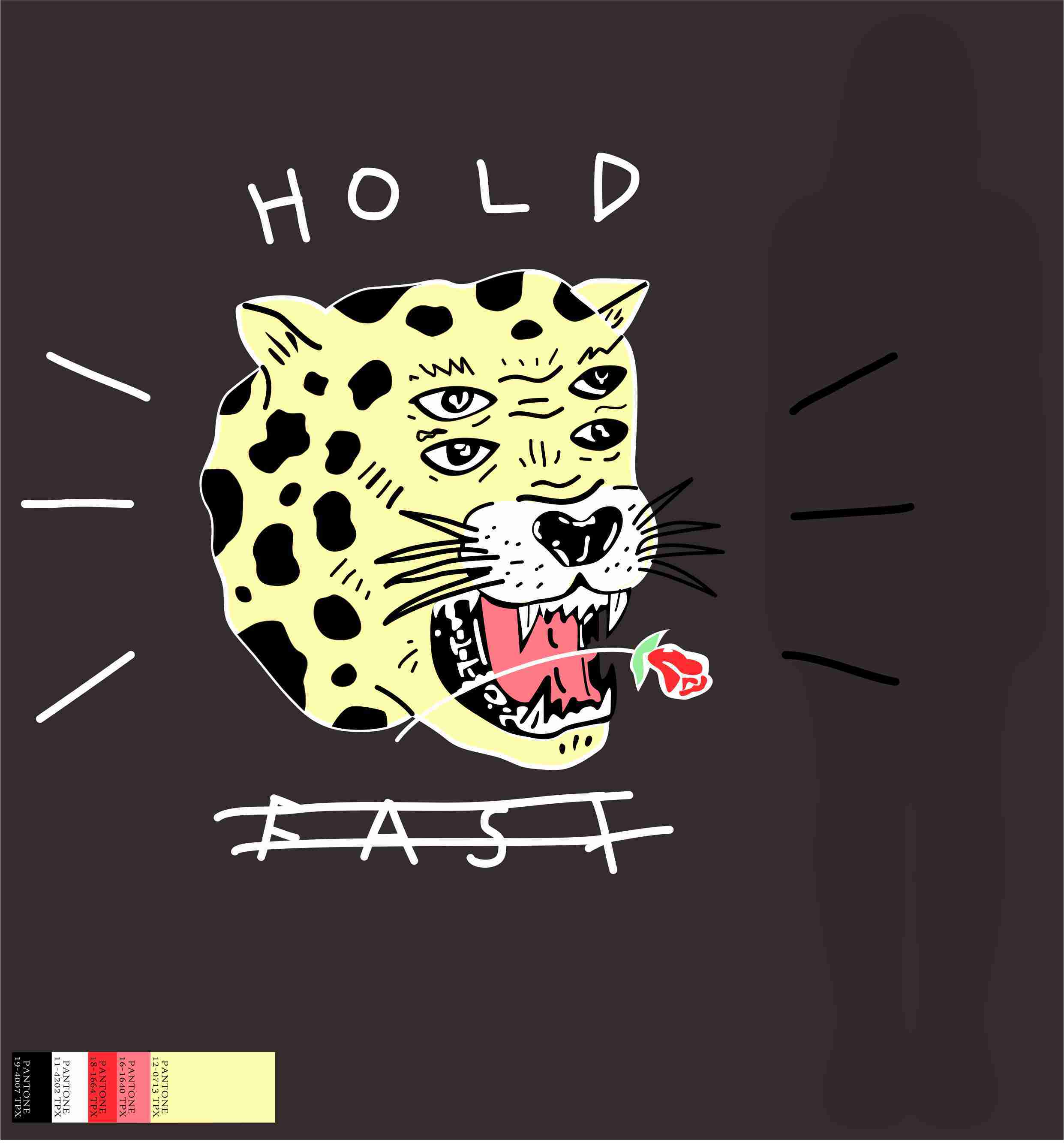 卡通动物豹子头字母印花图案服装纺织数码印花花型素材