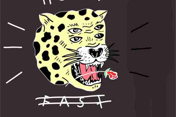 卡通动物豹子头字母印花图案服装纺织数码印花花型素材