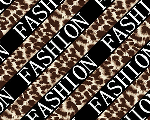 字母Fashion豹纹印花图案服装纺织数码印花花型素材
