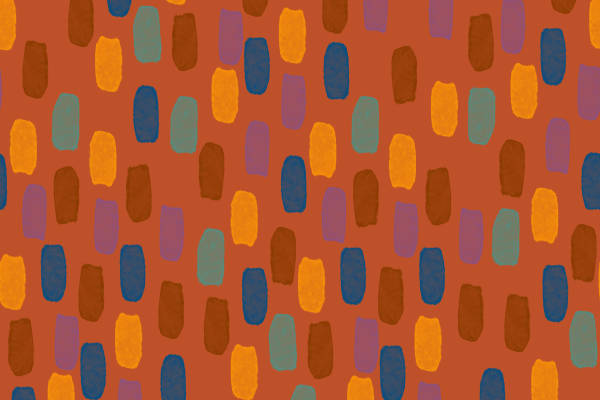 焦糖色波点水彩几何数码印花