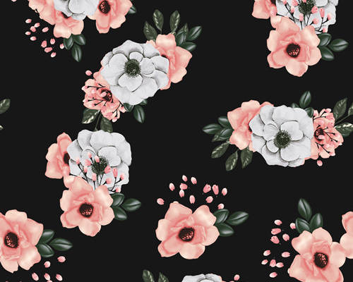 植物花朵茶花印花图案服装纺织数码印花花型素材