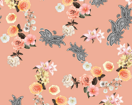 植物花朵玫瑰花腰果花印花图案服装纺织数码印花花型素材