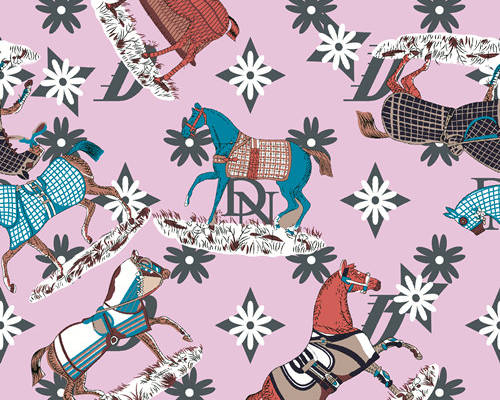 几何图案花朵字母骏马印花图案服装纺织数码印花花型素材