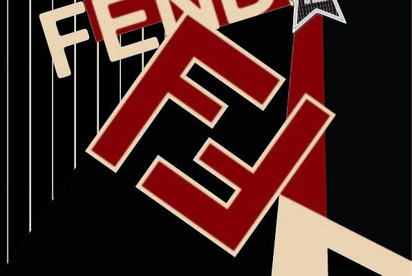 字母图案FENDI拼接印花图案服装裁片T恤卫衣烫图印花花型素材