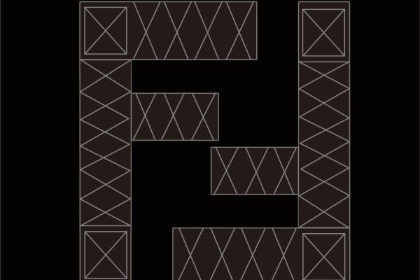 字母图案F拼接印花图案服装裁片T恤卫衣烫图印花花型素材