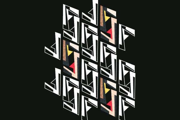 几何图案拼接印花服装裁片T恤卫衣烫图印花花型素材