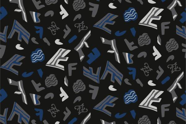 几何图案字母F拼接印花图案服装纺织数码印花花型素材