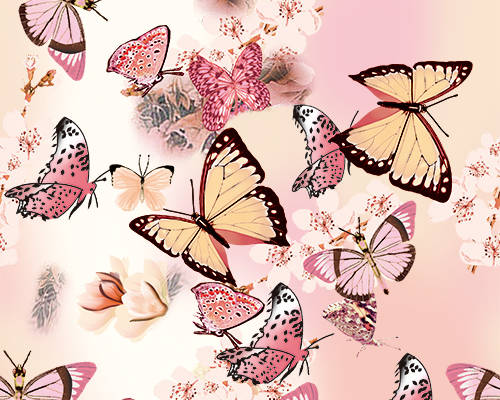 花朵蝴蝶印花图案服装纺织数码印花花型素材