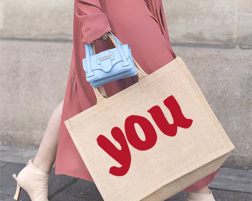 女士人物包包字母潮牌印花图案服装裁片T恤卫衣烫图印花花型素材