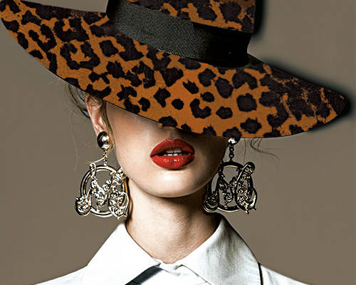 女士人物字母VOGUE潮牌印花图案服装裁片T恤卫衣烫图印花花型素材