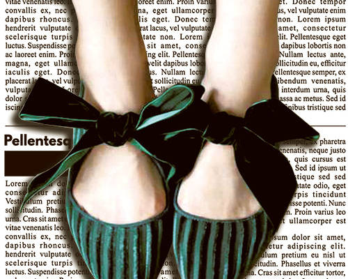 鞋子蝴蝶结字母印花图案服装裁片T恤卫衣烫图印花花型素材