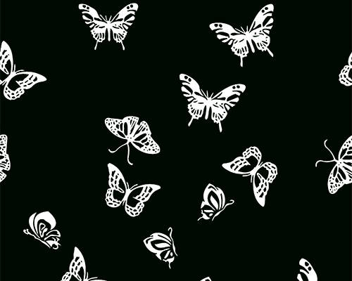 黑白蝴蝶印花图案服装纺织数码印花花型素材