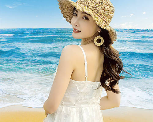 美女人物字母印花图案服装裁片T恤卫衣烫图印花花型素材