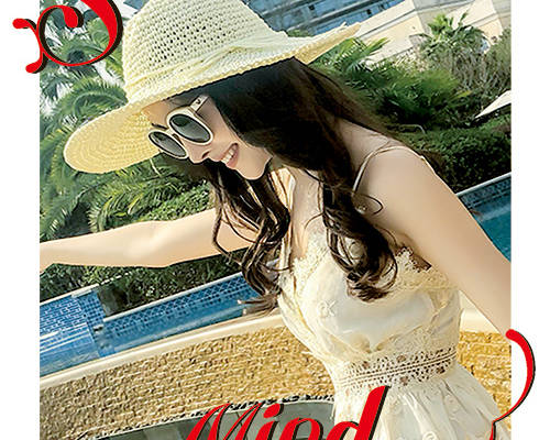 美女人物帽子字母印花图案服装裁片T恤卫衣烫图印花花型素材