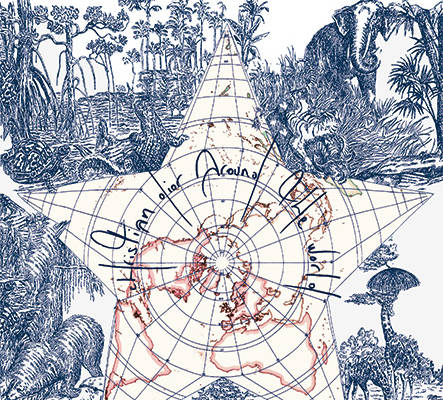 动物世界大象鳄鱼长颈鹿方巾印花花型素材