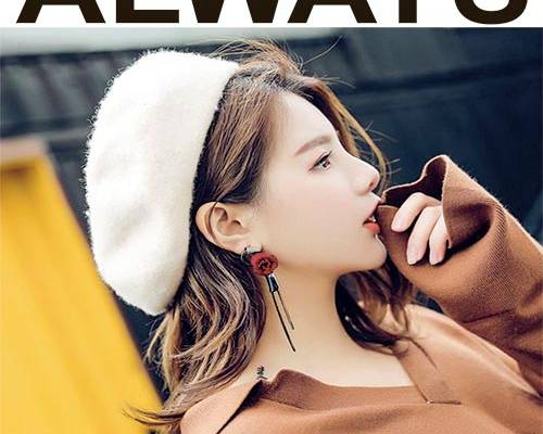 女孩人物帽子印花图案服装裁片T恤卫衣烫图印花花型素材