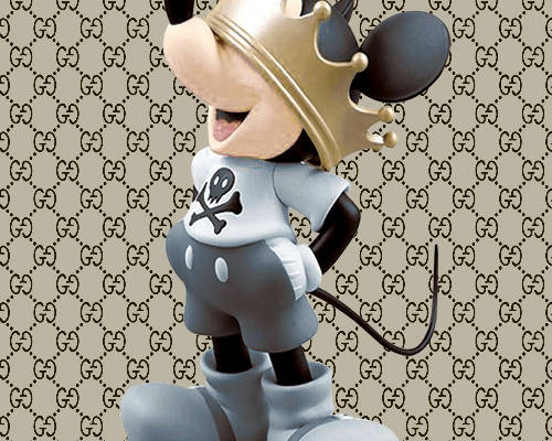 卡通动物米老鼠皇冠印花图案服装裁片T恤卫衣烫图印花花型素材