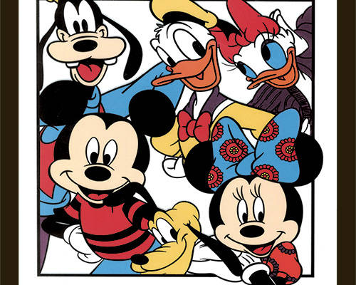 卡通动漫米奇米老鼠唐老鸭潮牌印花服装裁片T恤卫衣烫图印花花型素材