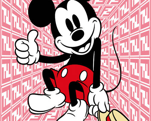 卡通动漫米奇米老鼠潮牌印花服装裁片T恤卫衣烫图印花花型素材