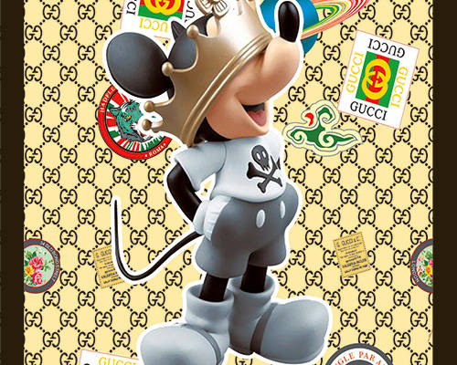 卡通动物米老鼠皇冠印花图案服装裁片T恤卫衣烫图印花花型素材