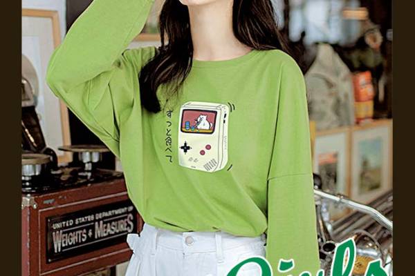 女孩人物字母印花图案服装裁片T恤卫衣烫图印花花型素材