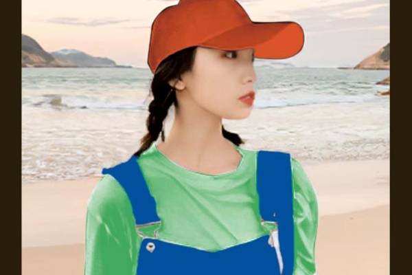 女孩人物字母印花图案服装裁片T恤卫衣烫图印花花型素材