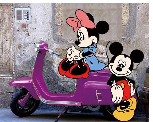 卡通动漫迪士尼米老鼠唐老鸭字母印花图案服装裁片T恤卫衣烫图印花花型素材