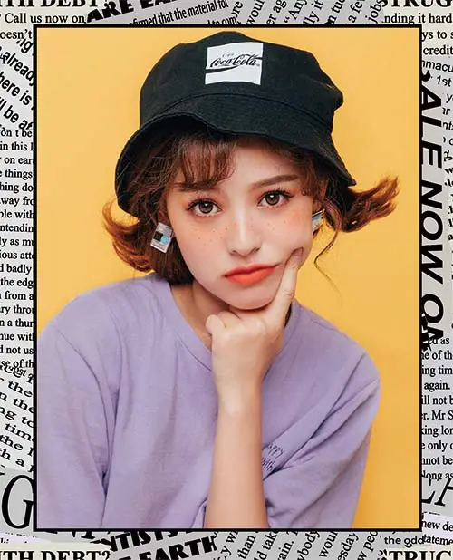 美女人物字母印花图案服装裁片T恤卫衣烫图印花花型素材