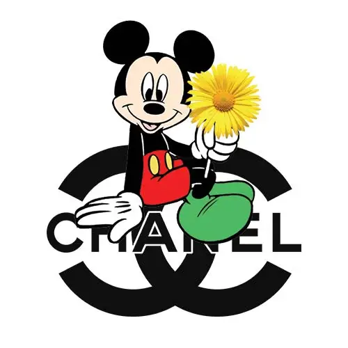 卡通动漫米奇字母潮牌印花图案服装裁片T恤卫衣烫图印花花型素材