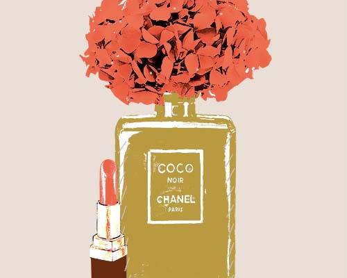 香水瓶口红字母印花图案服装裁片T恤卫衣烫图印花花型素材