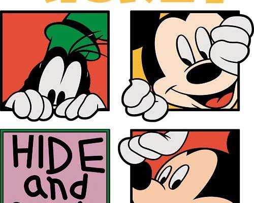 卡通动漫迪士尼米奇高飞字母印花图案服装裁片T恤卫衣烫图印花花型素材