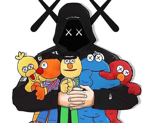 卡通芝麻街潮牌印花图案服装裁片T恤卫衣烫图印花花型素材