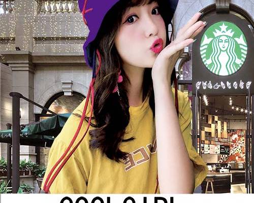 美女人物字母印花图案服装裁片T恤卫衣烫图印花花型素材