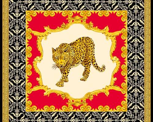 复古花纹豹子印花服装方巾围巾印花花型素材