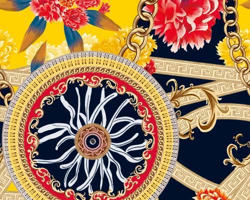 复古花纹牡丹花多链子印花服装纺织数码印花花型素材