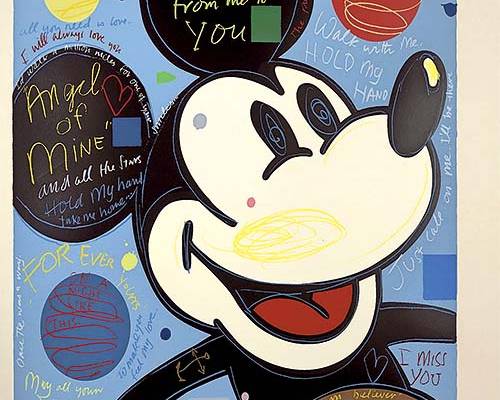 卡通米奇字母涂鸦印花服装裁片T恤卫衣烫图印花花型素材