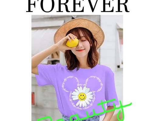 美女人物小皱菊字母印花图案服装裁片T恤卫衣烫图印花花型素材