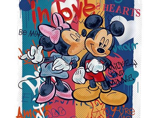 卡通动漫米妮米奇字母印花服装裁片T恤卫衣烫图印花花型素材