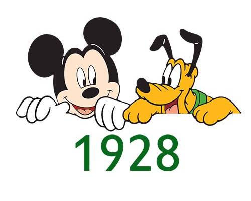 迪士尼米奇小狗数字1928印花服装裁片T恤卫衣烫图印花花型素材