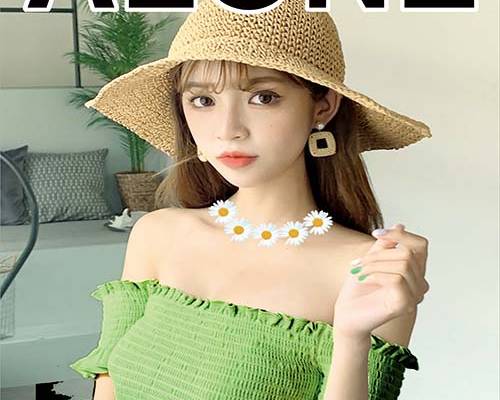 美女人物植物小皱菊字母印花图案服装裁片T恤卫衣烫图印花花型素材