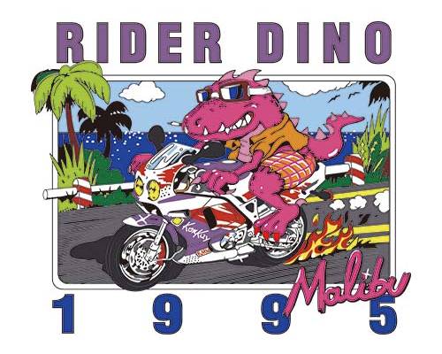 卡通动物鳄鱼摩托车字母印花图案服装裁片T恤卫衣烫图印花花型素材