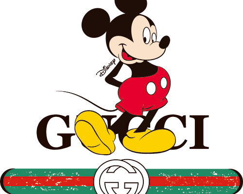 迪士尼米奇潮牌字母印花服装裁片T恤卫衣烫图印花花型素材