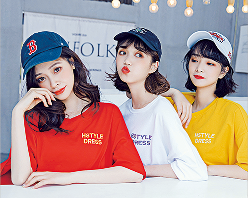 美女人物字母印花图案服装裁片T恤卫衣烫图印花花型素材