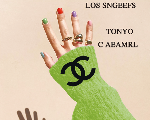 戒指字母CHANE印花图案服装裁片T恤卫衣烫图印花花型素材