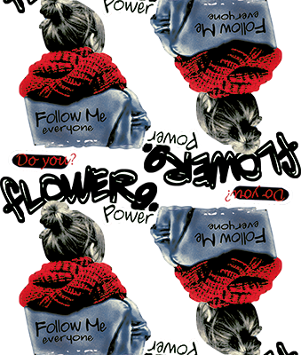 美女人物字母印花图案服装裁片T恤卫衣烫图印花花型素材