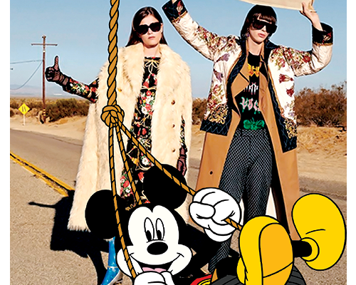 美女人物迪士尼米奇字母潮牌印花图案服装裁片T恤卫衣烫图印花花型素材